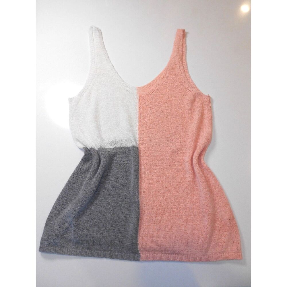 Women's Stretch Knit Colorblock Crop Tank Top Size S